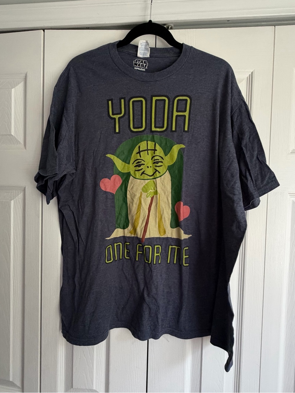 Star Wars Heather Gray Tee with Green & Pink Yoda Print